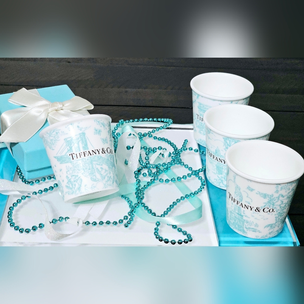 T&Co. Bone China Landmark Toile Espresso Cups